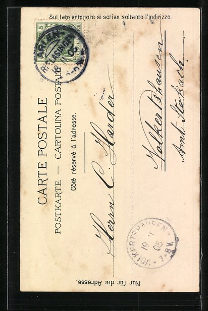 Cartoline postali: Territet, Panorama mit Grand-Hotel, Glio – Usato da Berlin venduto da bartko-reher 1