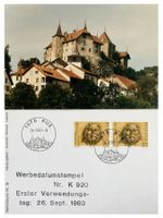Rue Glâne Promasens Fribourg Ersttag Werbedatumstempel Post