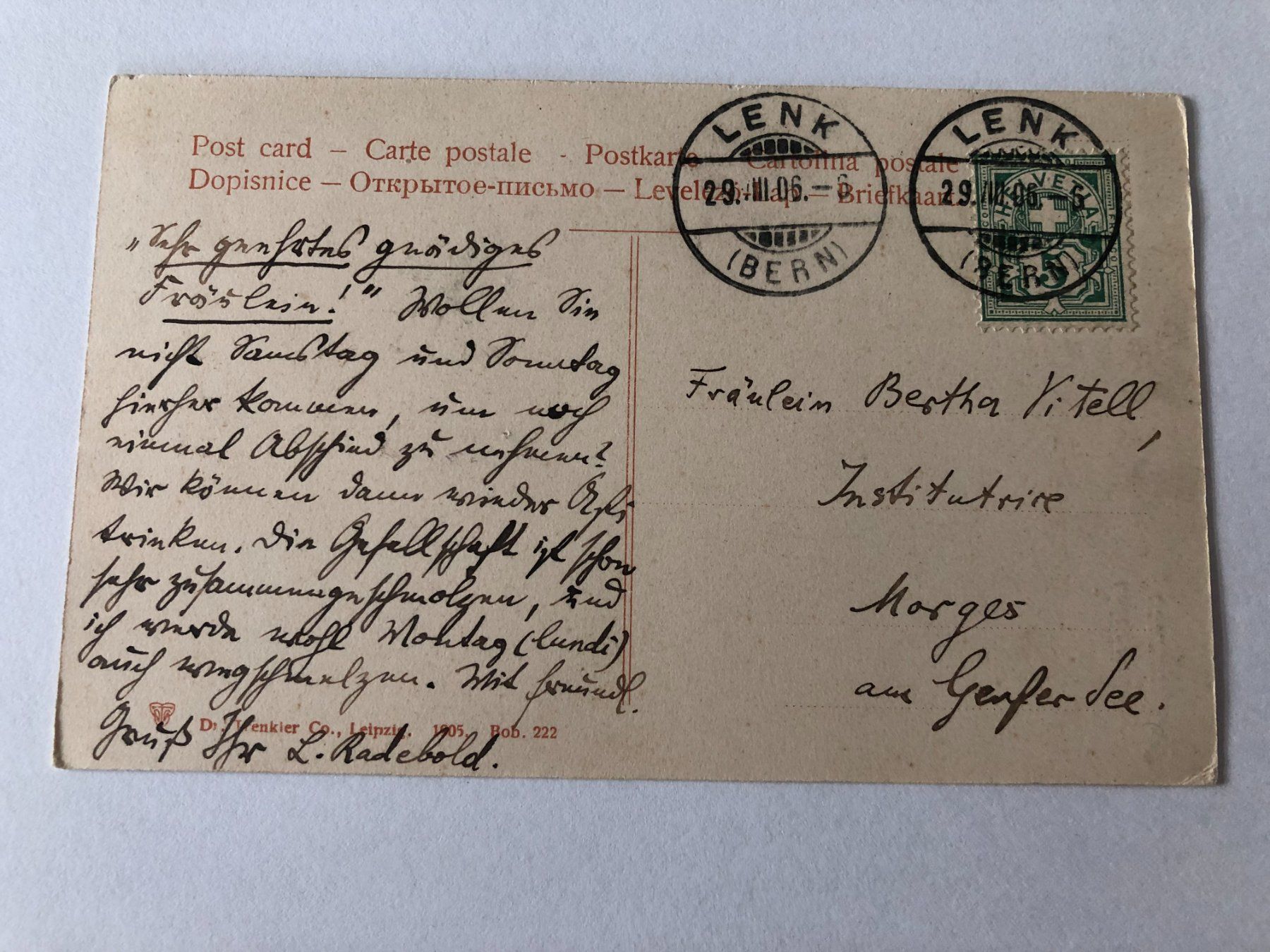 Ansichtskarten: Zweisimmen - Siebenbrunnen 1906 – Gebraucht aus Pfäffikon ZH von Waltoversand 1