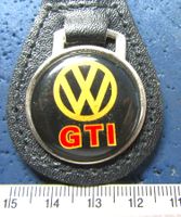 VW GTI AUTO LOGO SCHLÜSSELANHÄNGER LEDRIG VINTAGE OLDI
