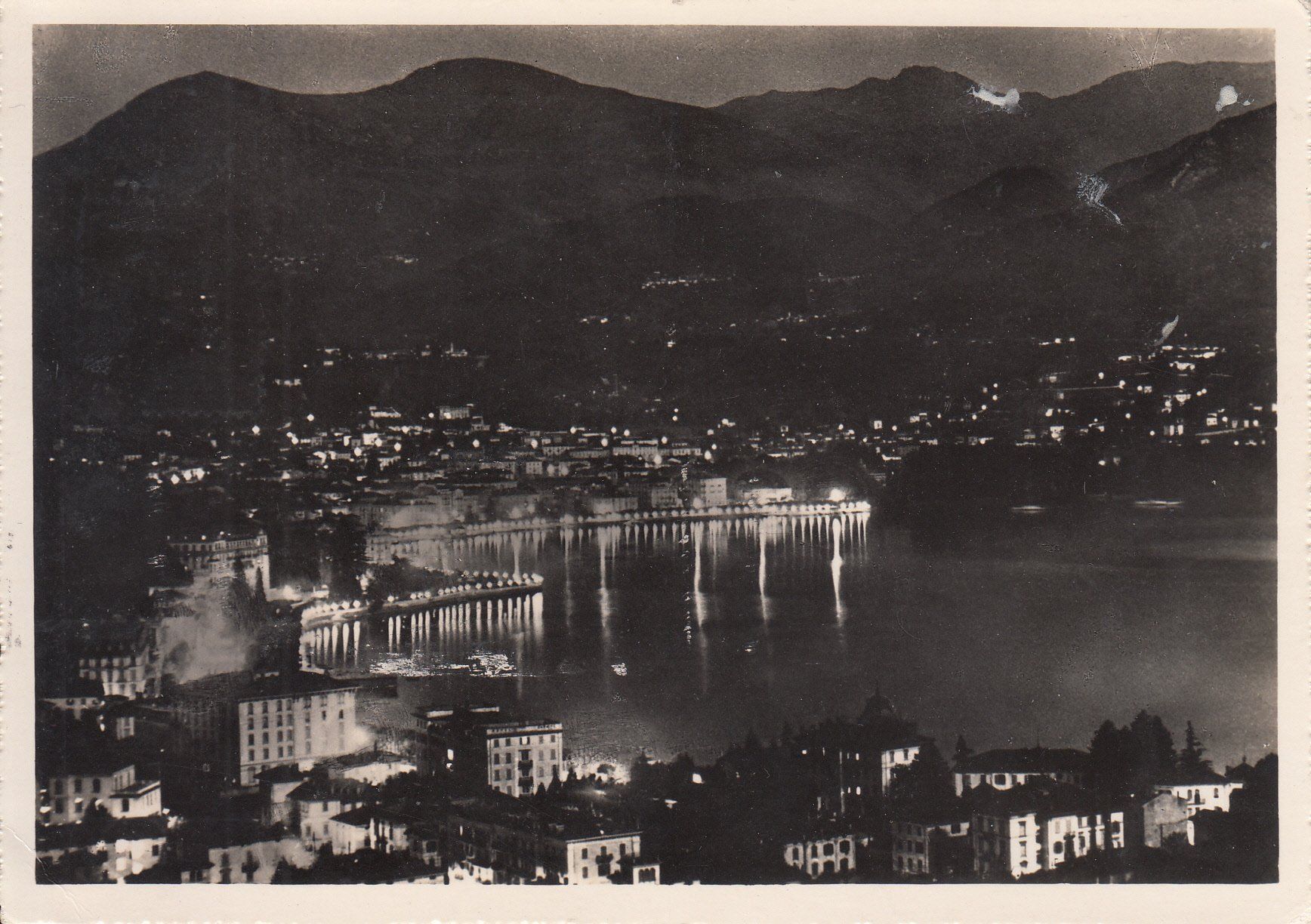 Cartoline postali: Lugano di notte 1946 – Usato da Bürglen TG venduto da StampGraf