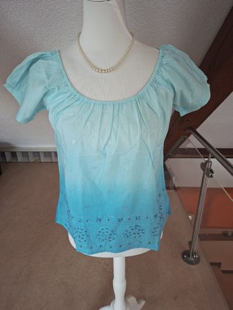 Boom Baba Sommer Shirt Türkis Baumwolle Free Size Stickerei