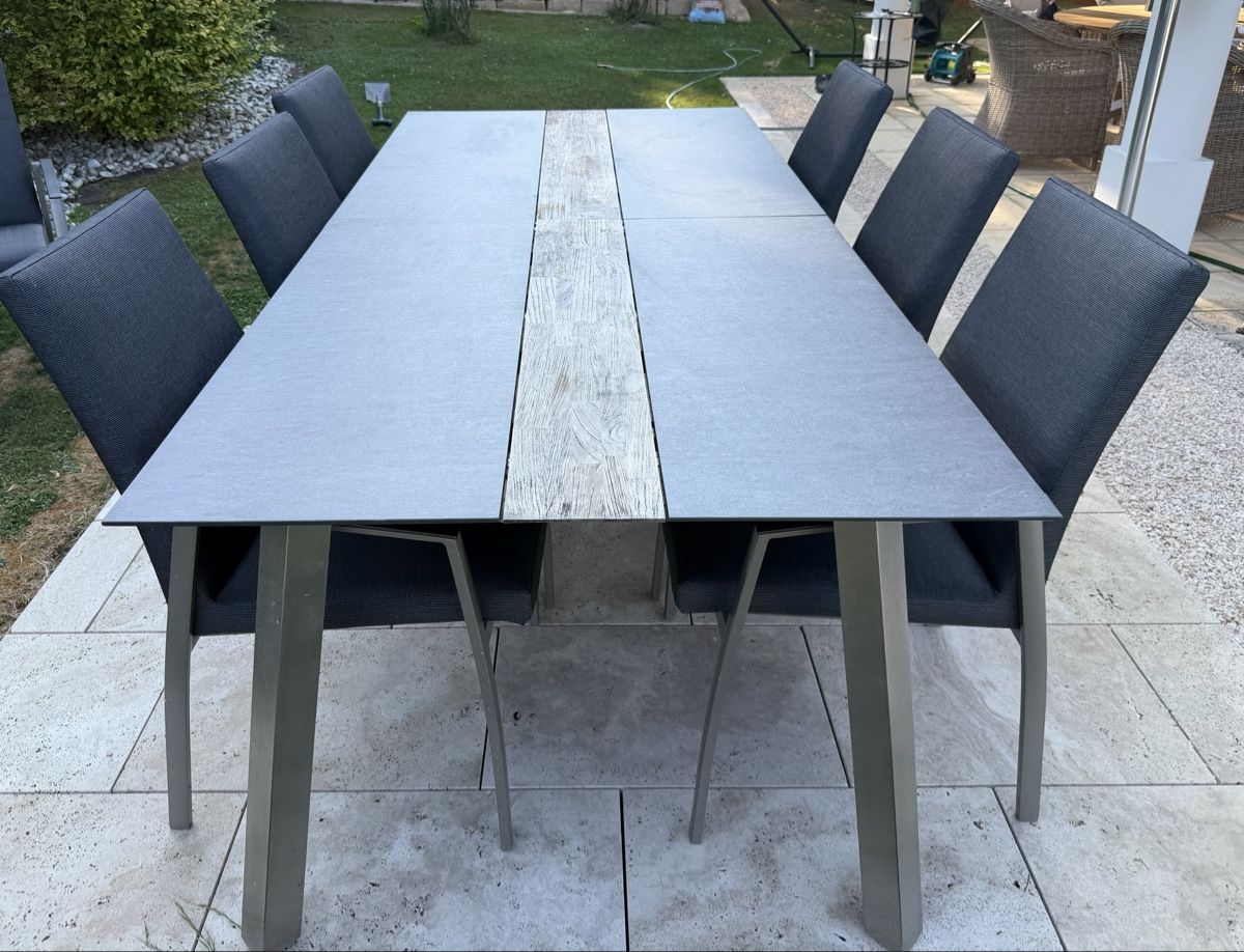 Set di tavolo e panche: Gartentisch mit 6 Stühlen – Usato da Gipf-Oberfrick venduto da nobi97