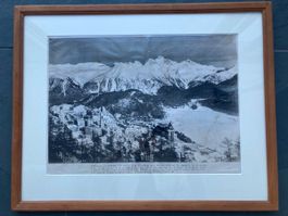 Original St. Moritz Olympia Winterspiele Foto 1948 gerahmt