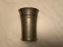 Zinnbecher Blechharmonie Kirchberg 1941, Sammlerstück (123g)