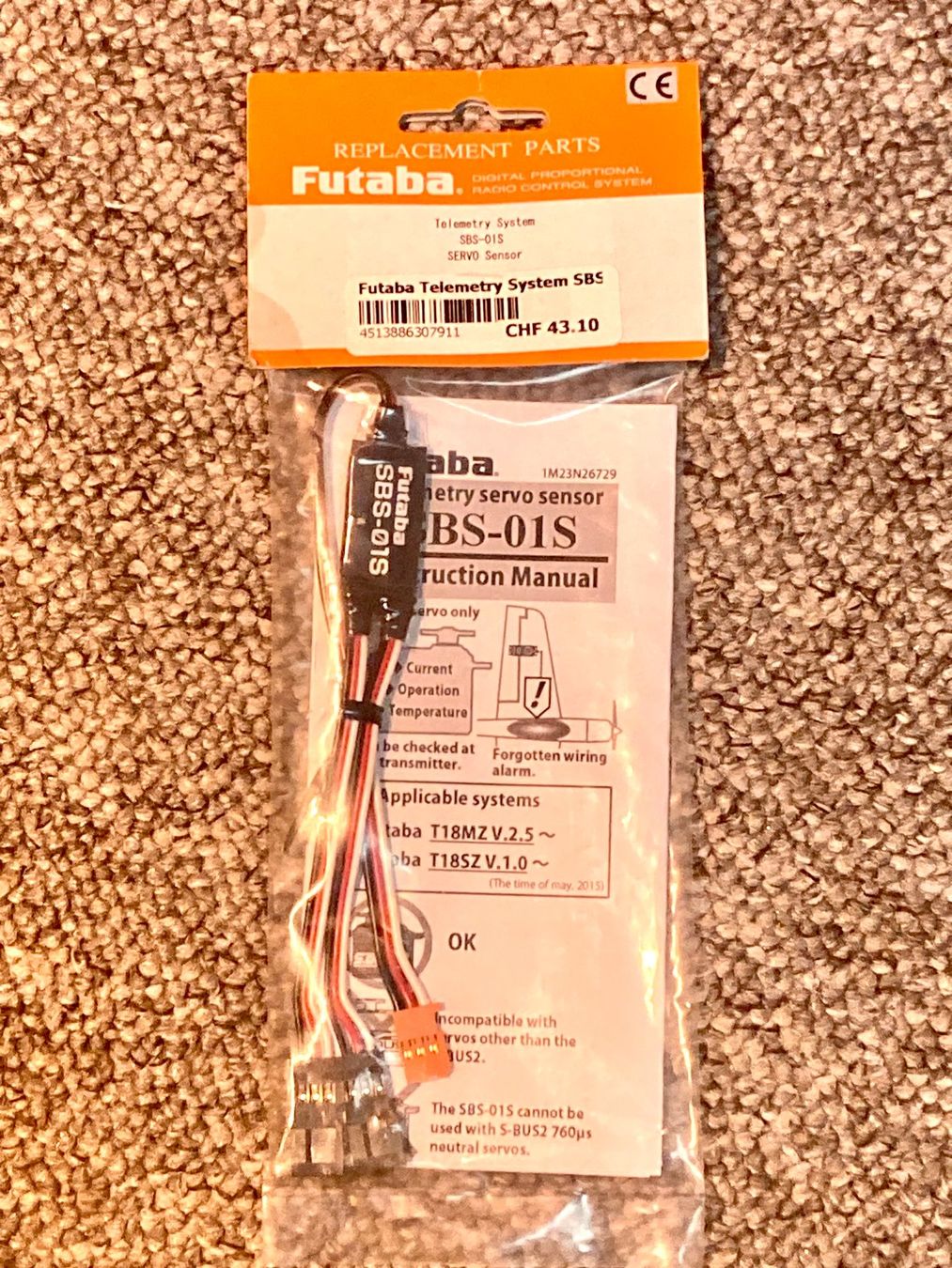 Futaba Modellismo RC: FUTABA Servo Sensor SBS01S – Nuovo e nell'imballaggio originale da Lausanne venduto da Techobby 1