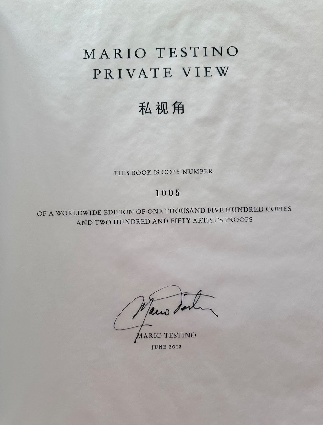 Libri: Mario Testino - Private View: Signed, numbered! – Usato da Küsnacht ZH venduto da Harobed18 1