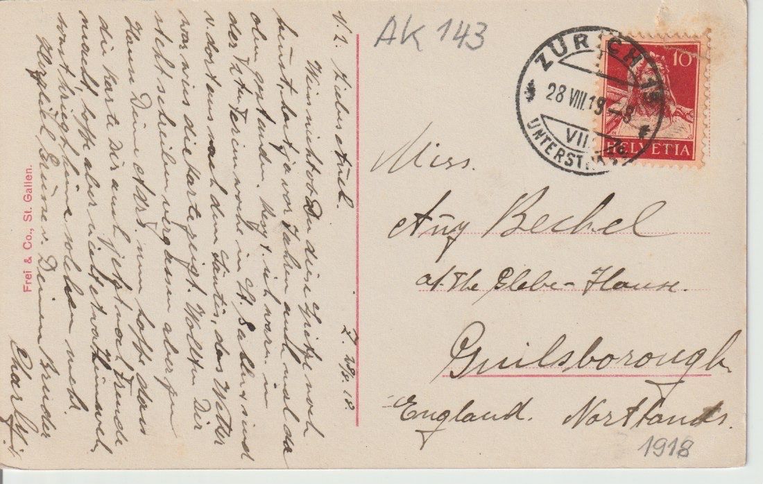 Cartoline postali: AB 143 Säntis, 2504 m, Observatorium, 1918 – Usato da Freienbach venduto da Bhaltis 1