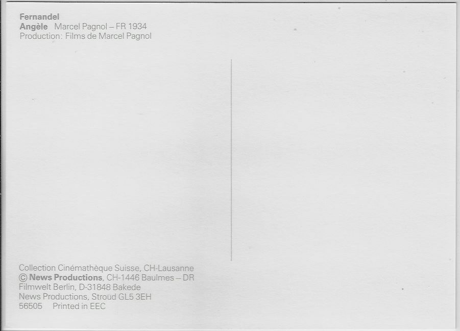 Ansichtskarten: Fernandel - Angele - Marcel Pagnol 1934 – Gebraucht aus Ettingen von Kartenplanet 1