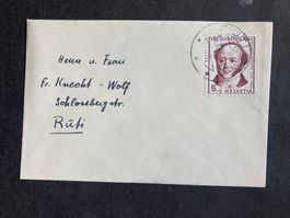Schweiz 1954 Neujahrsgruss PJ Briefli 5 Rp RÜTI 30.XII.54