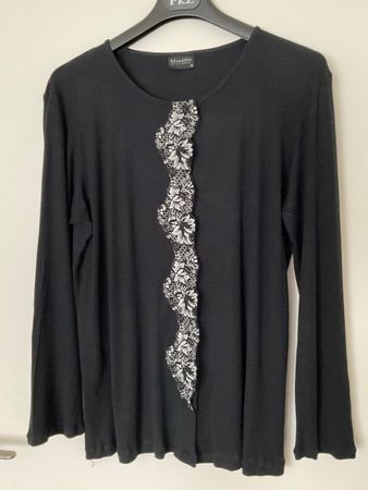 MALIZIA by La Perla Pyjama Oberteil Gr IV 42/44 schwarz