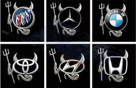 3D Teufel Auto Aufkleber Embleme Sticker Devil Demon Silber