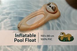 Aufblasbarer Pool Schwimmliege Faultier 150x80 cm 100% PVC