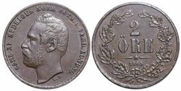 Schweden, 2 Ore 1865