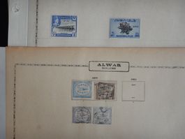 Indien Britische Gebiete Sammlung auf uralten Vordruckseiten