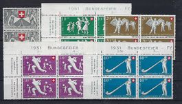 Pro Patria Viererblocks 1951 postfrisch     15672