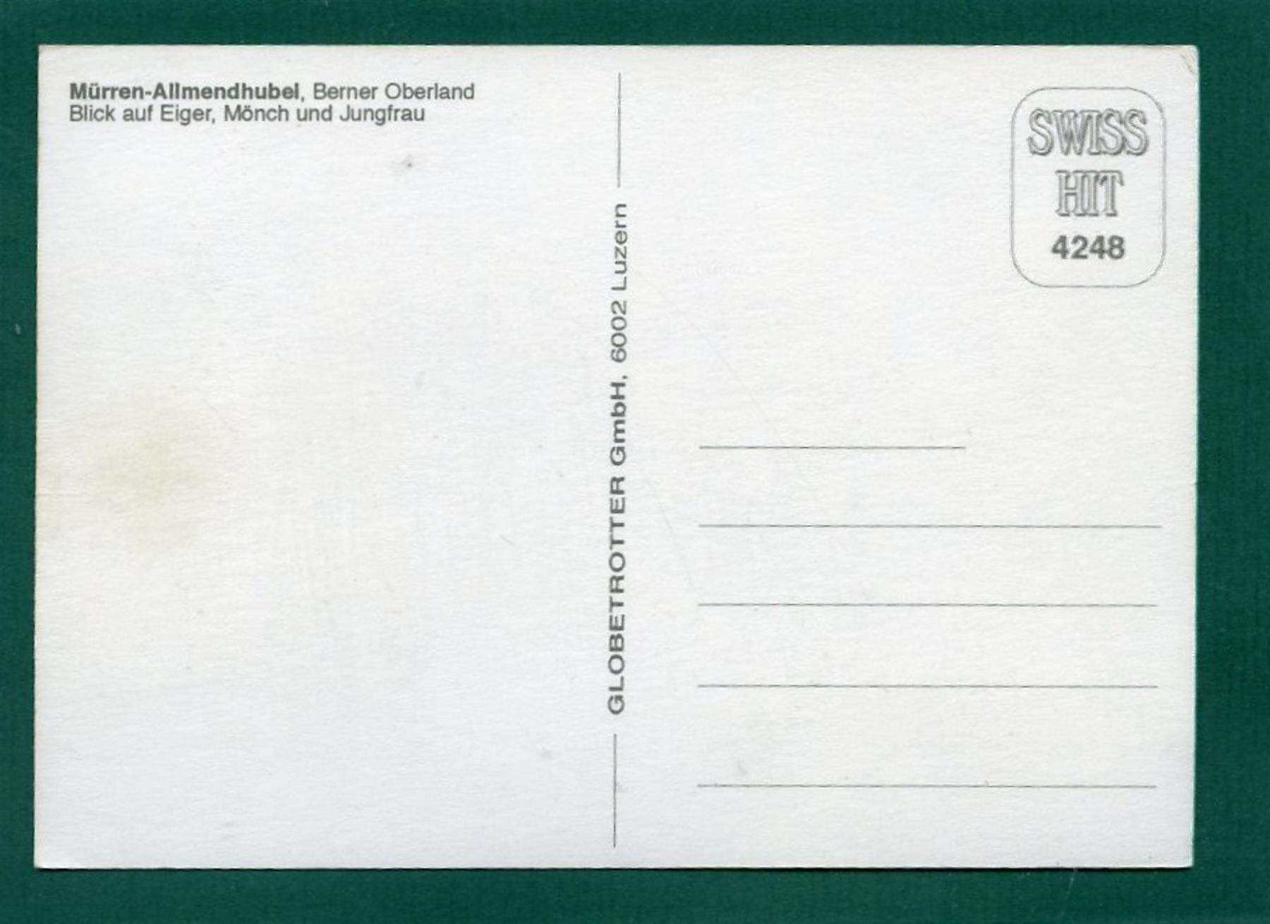 Cartoline postali: Mürren-Allmendhubel, ungelaufen, Grossformat – Usato da Sargans venduto da Hausi1951 1