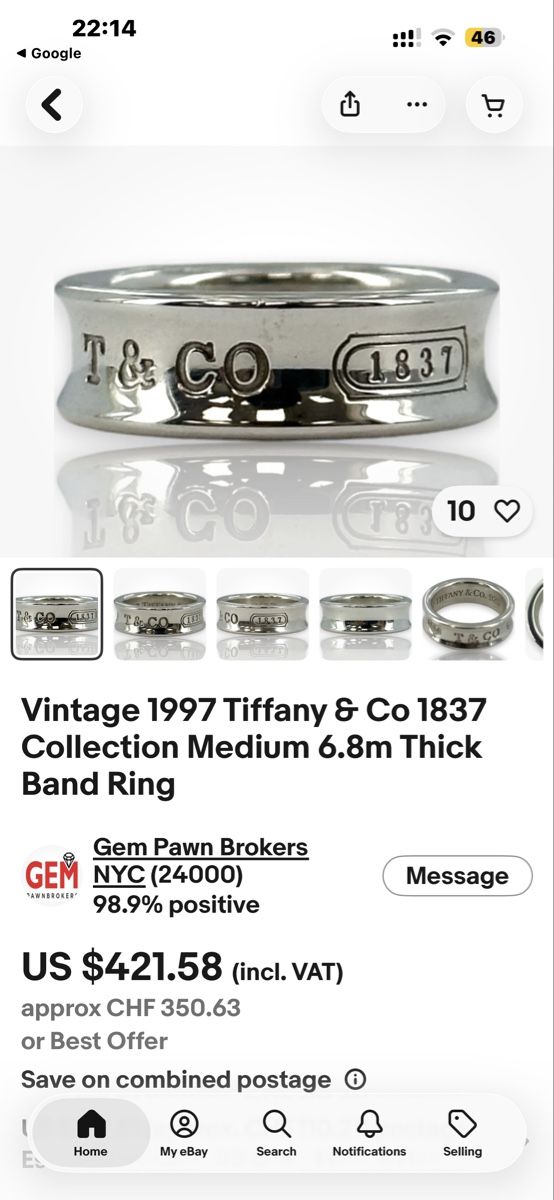 Tiffany & Co. Ringe: Tiffany 1837 Medium Ring - Gorgeous Condition – Gebraucht aus Winterthur von Atelier.W 1