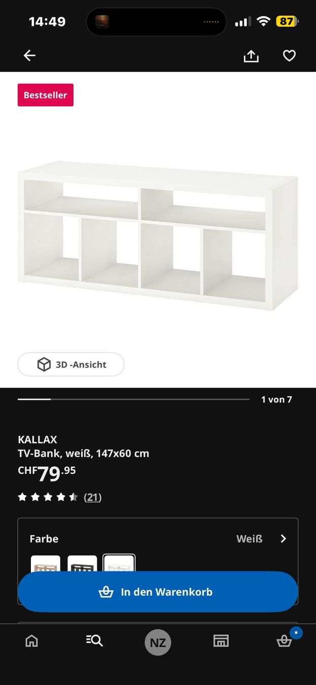 Ikea TV Möbel: TV Fernsehmöbel IKEA – Gebraucht aus Seftigen von noe_5vrp 1