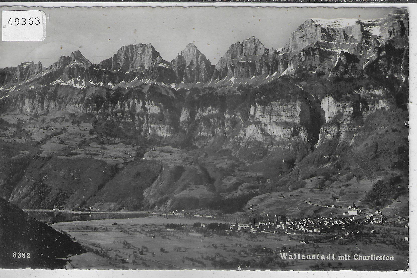Cartoline postali: Wallenstadt mit Churfirsten – Usato da Ettingen venduto da Kartenplanet
