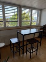 Bartisch mit 2 Hockern 40/120 x 65 cm/90 cm, Schwarz/Braun