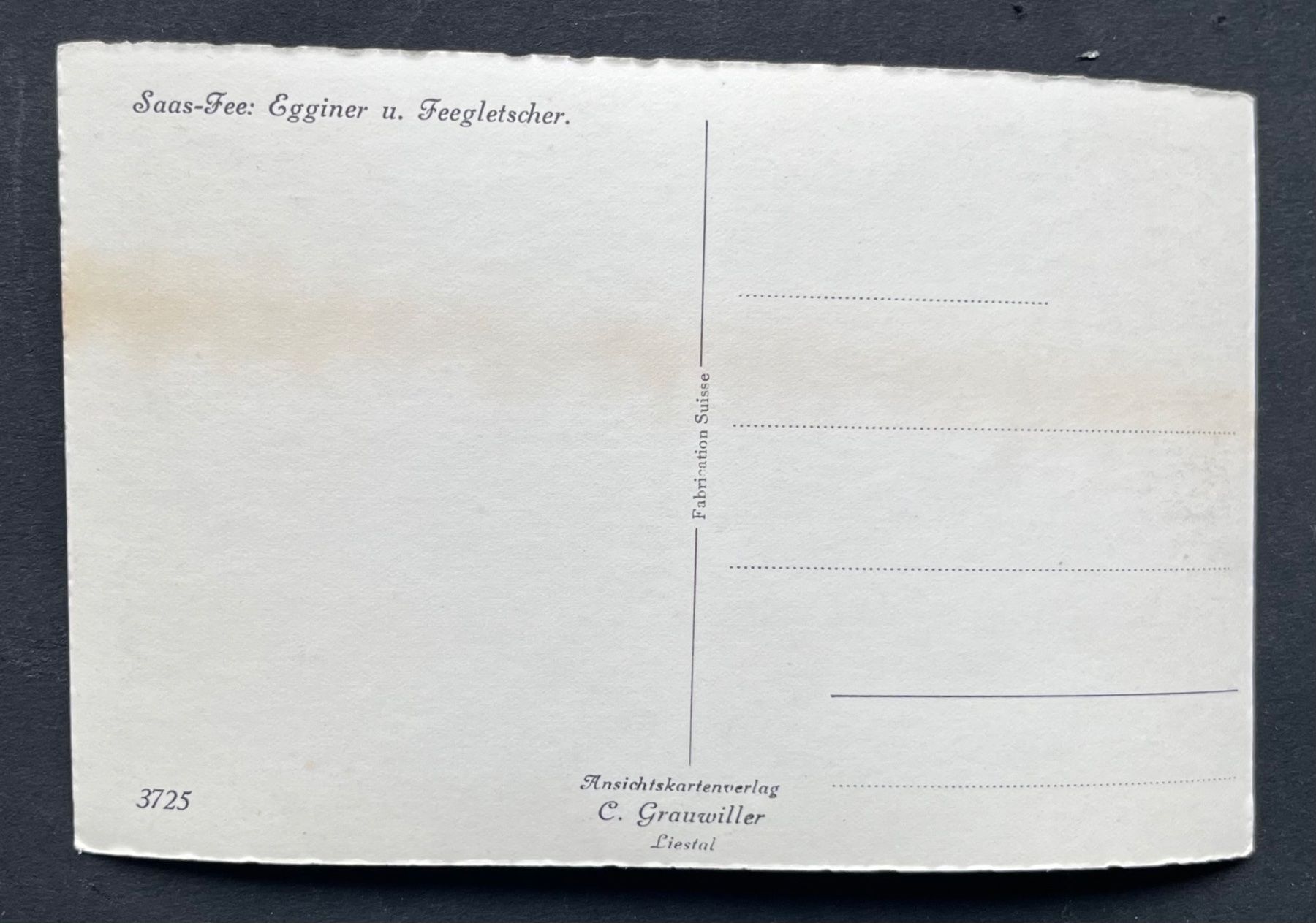 Cartoline postali: Saas-Fee/ Egginer und Feegletscher, ca. 1930 – Usato da Wabern venduto da DaxKarten-75 1