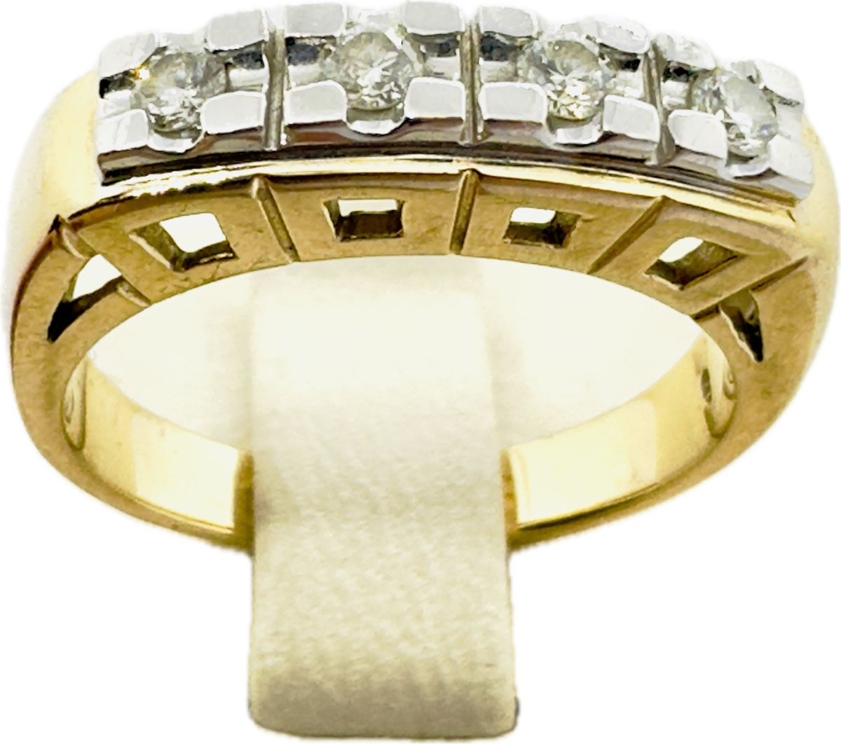 Anelli: 585/14 Karat Gold Ring mit 4 Brillanten – Usato da Murg venduto da MTGold 4