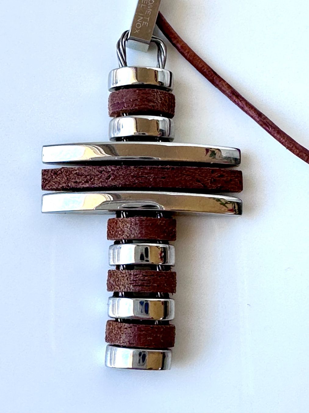 Catenine: Collana COMETE in acciaio e legno – Usato da Agno venduto da Cosmogin1811