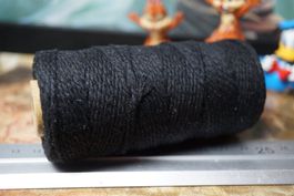 Meterware - 2mm Linhasita Makramee Garn - Schwarz