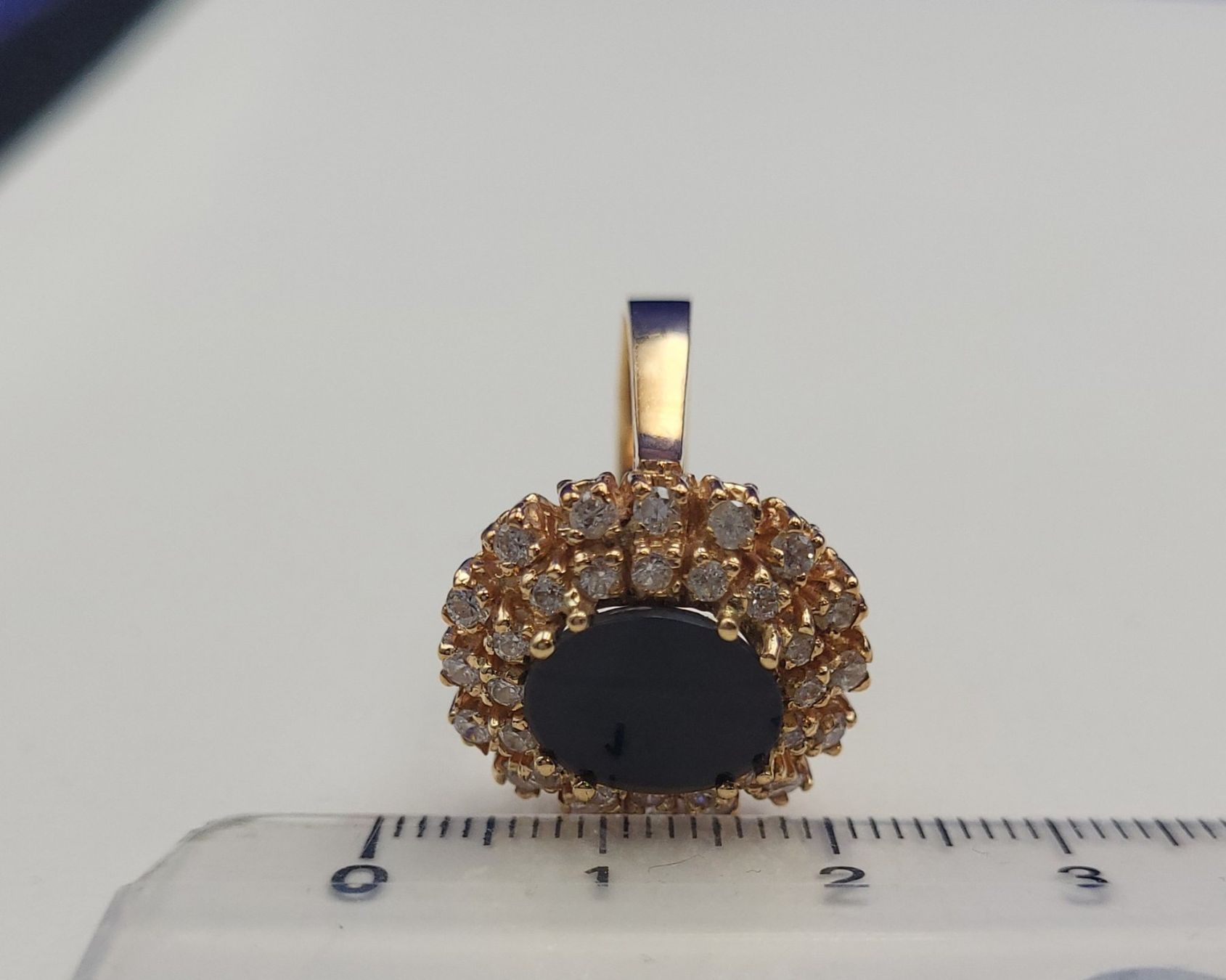 Anelli: 585 Rose Gold Ring Mit Onyx und Steine – Usato da Wald ZH venduto da Aniade 3