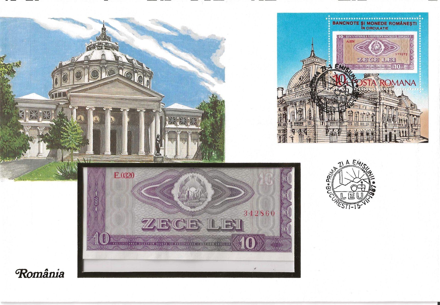 Banknoten: Notenbrief Romania 1987 – Gebraucht aus Zürich von Philacat11