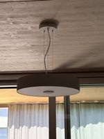 Schöne Hängelampe aus Stoff, braun/weiss, sehr guter Zustand