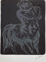 Vintage Karte Hans Erni, Erotik, Centaurus, 1960, DEKORATIV