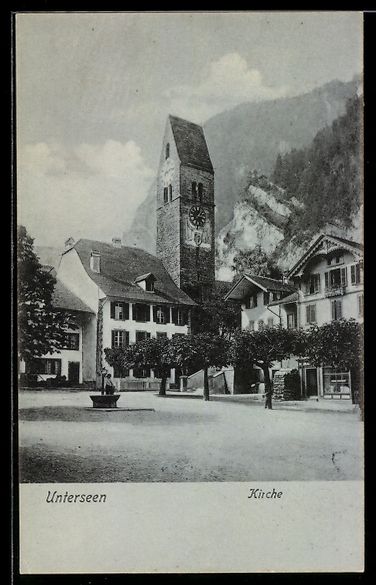 Cartes postales: AK Unterseen, Kirche – D'occasion à Berlin par bartko-reher