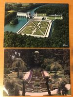 2x Postkarten Schlossgärten Frankreich