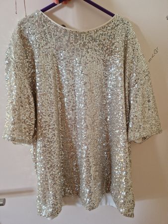 H&M paillettes argentées - Tunique taille M 