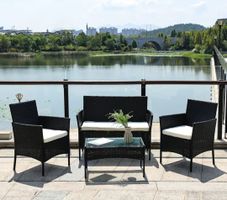 Rattan-Lounge Set Neu Farbe: schwarz