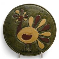Plaque décorative en céramique vers 1960. D.Maier