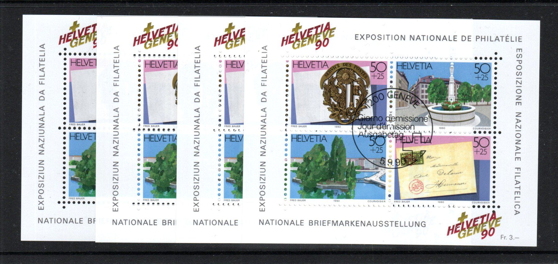 Tutti i francobolli: 1990 4 NABA - Genf Block 1. Tag – Usato da Stein am Rhein venduto da Huehnerhund