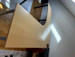 Corner desk light wood L-shape used condition