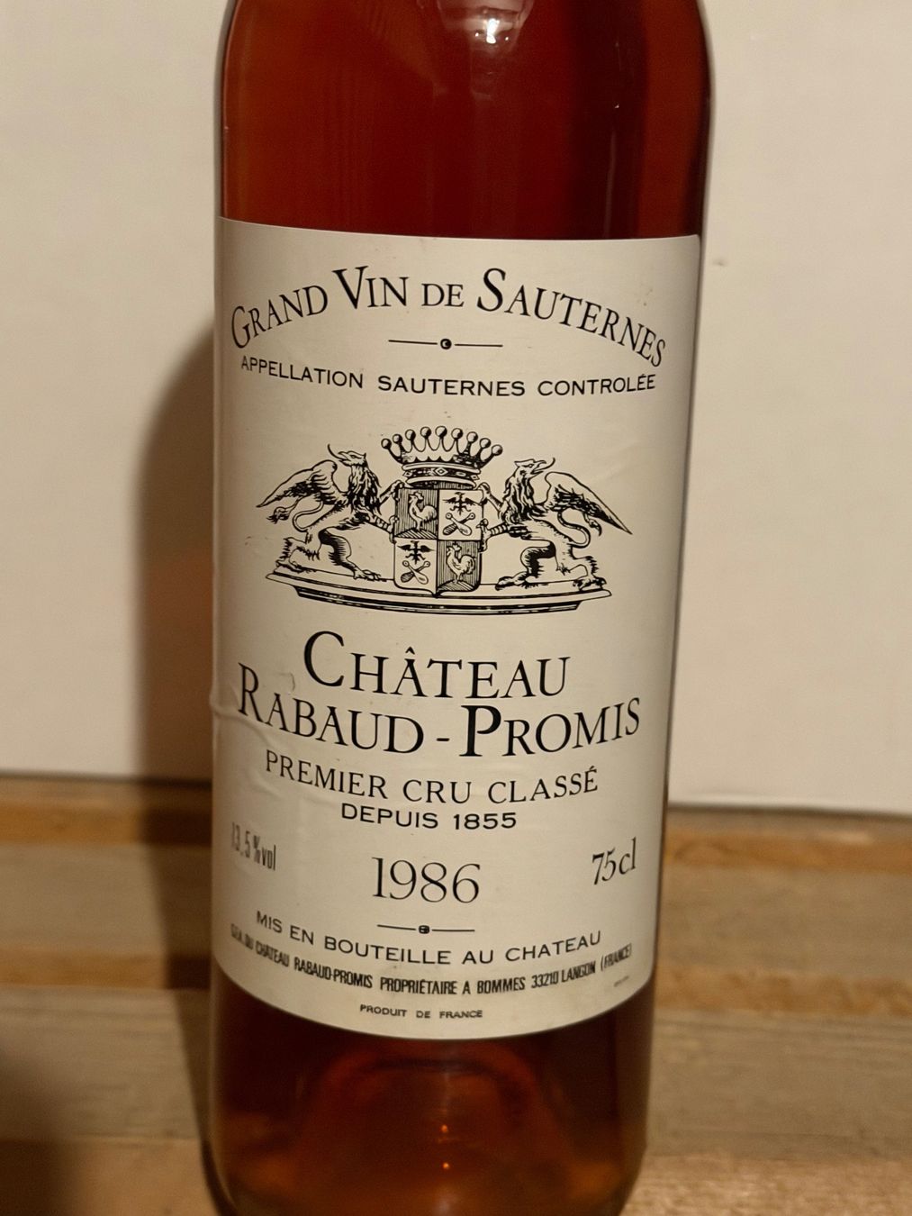 Vino: SUPERBE SAUTERNES Château Rabaud-Promis 1986 – Nuovo (secondo la descrizione) da Roche VD venduto da avediscipule 1