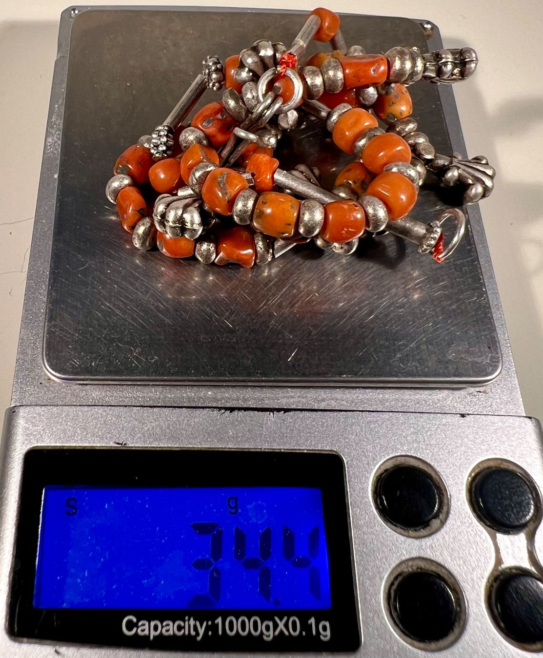 Ketten: Collier ancien, corail véritable et argent, ethnique Inde – Gebraucht aus Genève von DELIRBEADS 7
