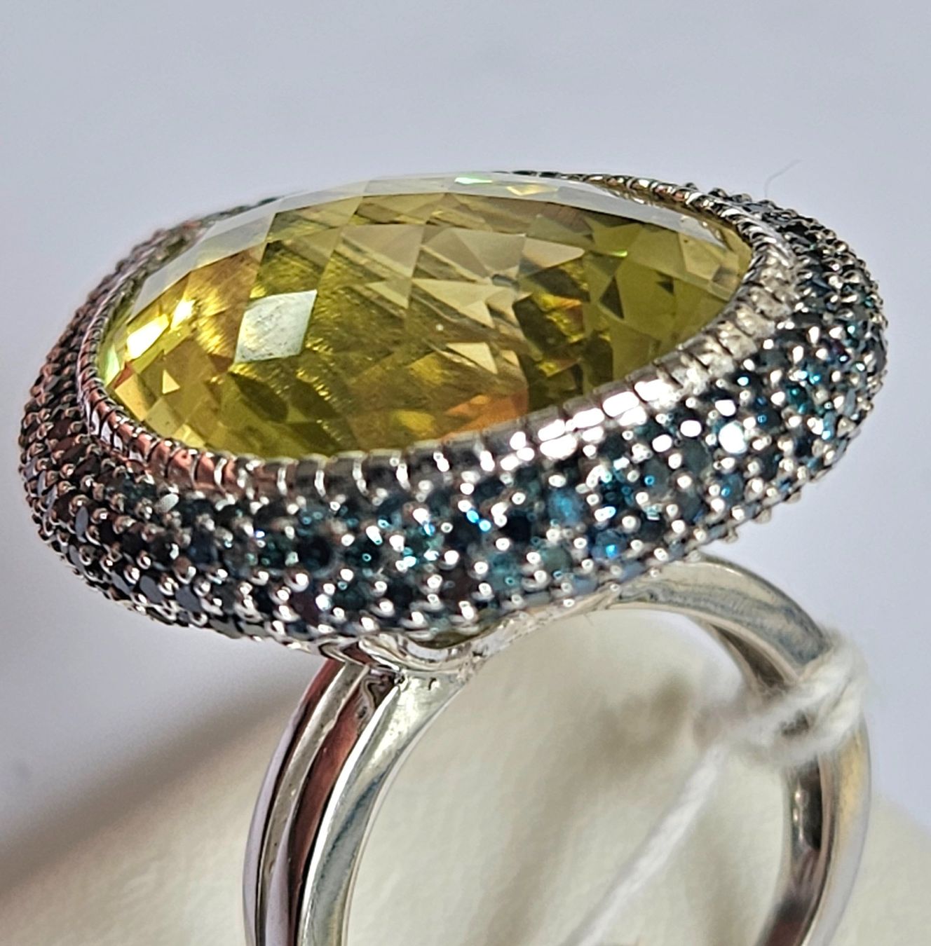 Anelli: Ring Silber mit Citrin und blauen Diamanten – Nuovo (secondo la descrizione) da Zürich venduto da benedikt12 3