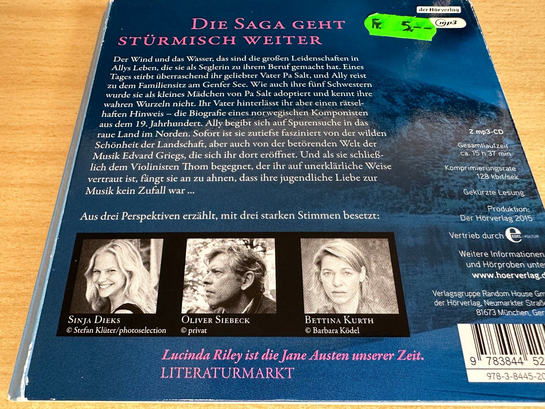 Hörbücher: Lucinda Riley - Die Sturmschwester - 2 CD MP3 – Gebraucht aus Rikon im Tösstal von Alpenmutz 1