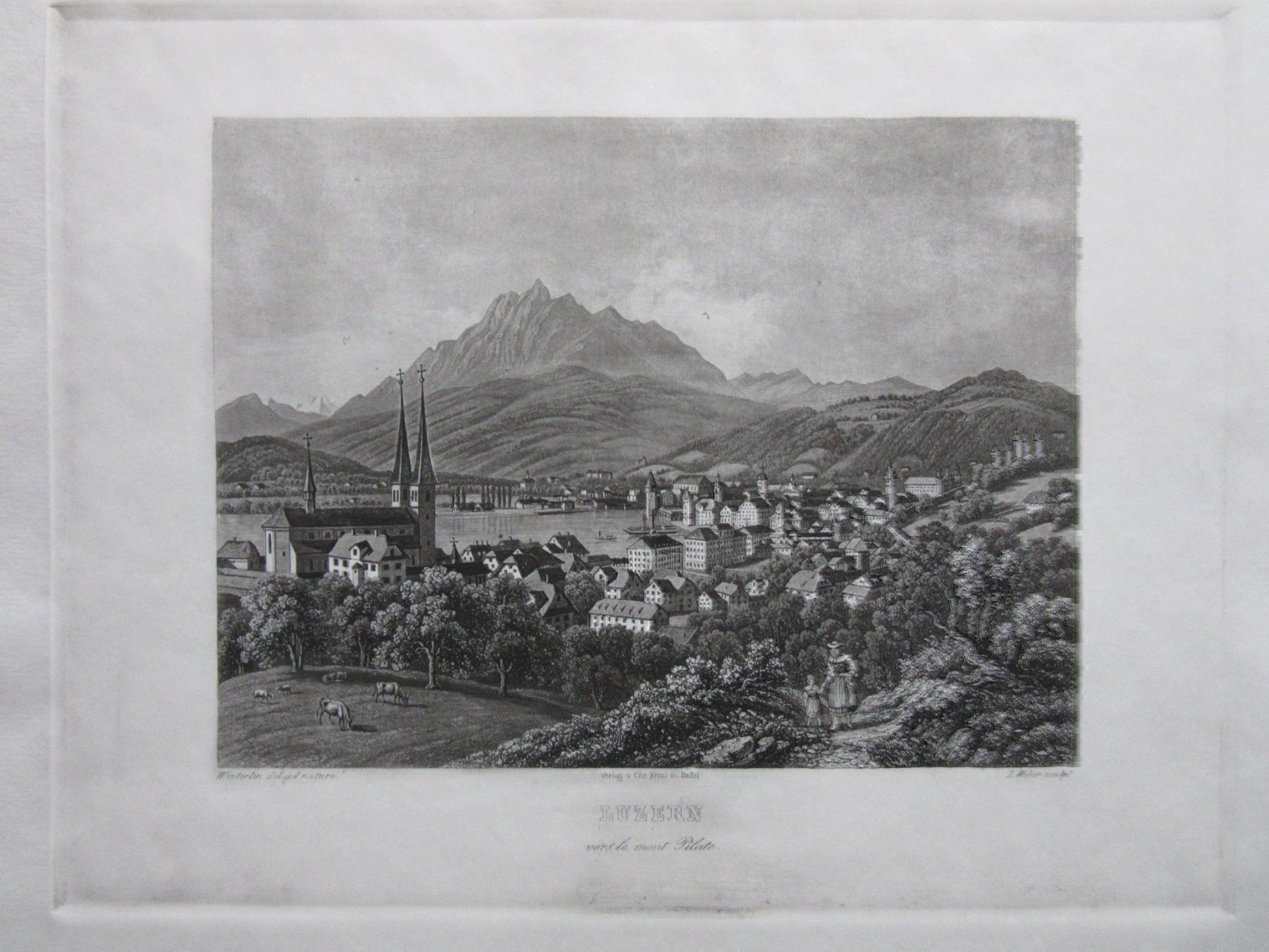 Incisioni: LUZERN  AQUATINTA – Usato da Gersau venduto da grafik-kunst 1