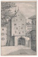 Alt St. Gallen, Multertor, Künstlerkarte gelaufen 1918