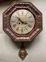 Antike Wanduhr mit Pendel, Holz, Top Zustand, Vintage