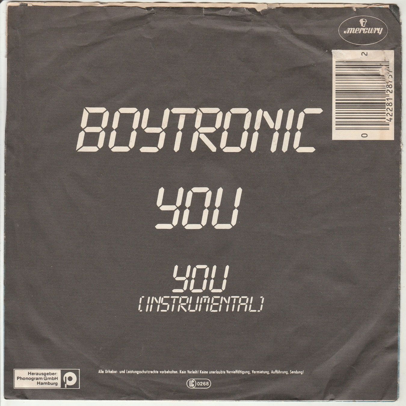 Dischi in vinile: Boytronic - You 7" Vinyl 1983 – Usato da Tübach venduto da JamesStone 1