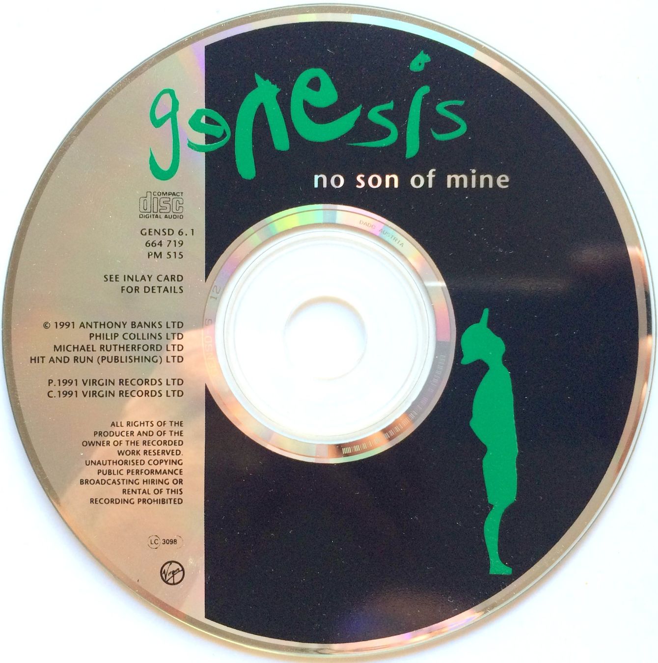 CD: GENESIS - NO SON OF MINE – Usato da Bottens venduto da hotter-than-hell 2