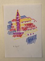 Walter Ropélé Original Buntstift/Papier 20x15cm handsign.